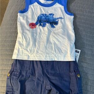 Chaps Baby Boy Dino Tank & Cargo Shorts Set – Size 24M – NWT